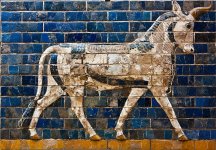 Auroch on Ishtar Gate - King Nebuchadnezzar II c 575 BCE.jpg